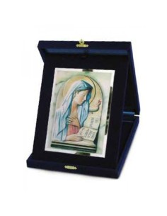 Targa con Scatola in Velluto con Virgo Fidelis