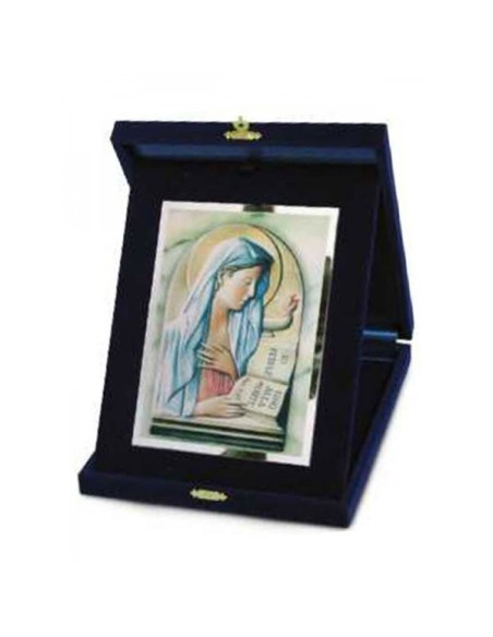 Targa con Scatola in Velluto con Virgo Fidelis